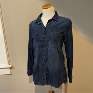 Dark denim button down